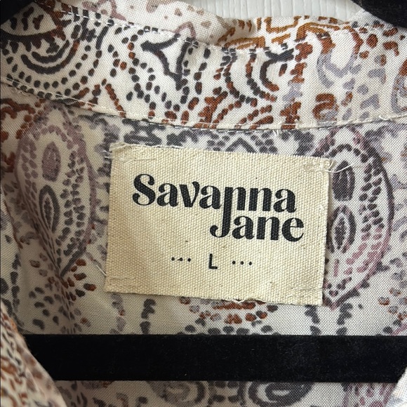 Savanna Jane Red and Blue Bishop Sleeve Shirt Dress - Picture 3 of 6